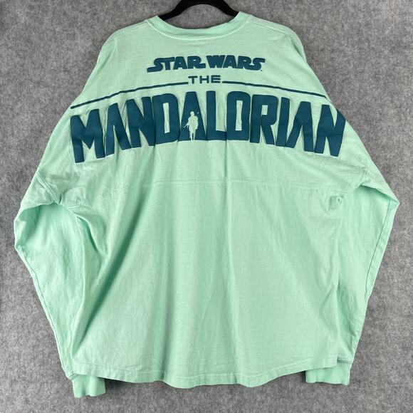 Disney Star Wars Mandalorian Spirit Jersey Adult XL Green Baby Yoda Long Sleeve - Picture 9 of 13